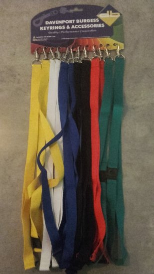 (image for) Coloured Lanyard with metal clip on card